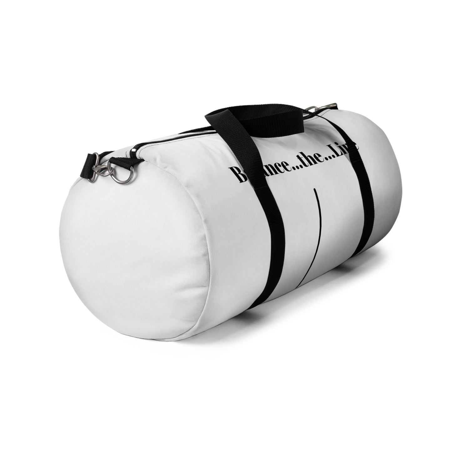 Balance...the...Line Duffel Bag — White Gym & Travel Tote