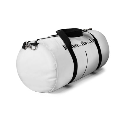 Balance...the...Line Duffel Bag — White Gym & Travel Tote