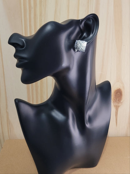 Silver Loom Stud Earrings