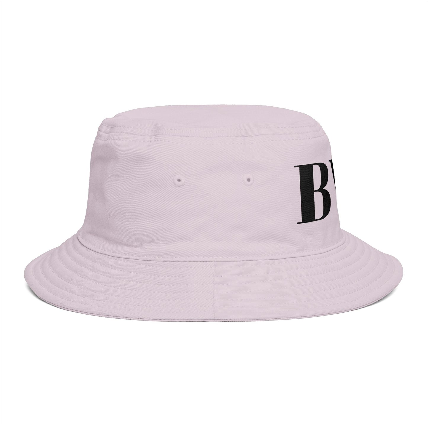 BVT Monogram Bucket Hat — Brown Casual Streetwear Sun Hat