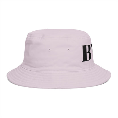 BVT Monogram Bucket Hat — Brown Casual Streetwear Sun Hat