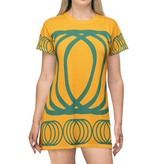 T-Shirt Dress Golden Bohemian