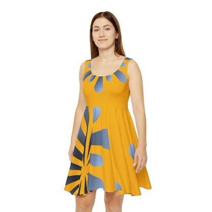 Abstract Print Skater Dress Sunburst