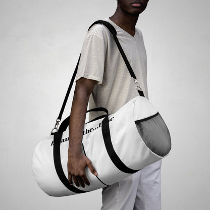 Balance...the...Line Duffel Bag — White Gym & Travel Tote
