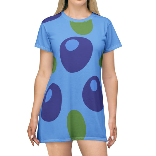T-Shirt Dress Vibrant Blue Berry