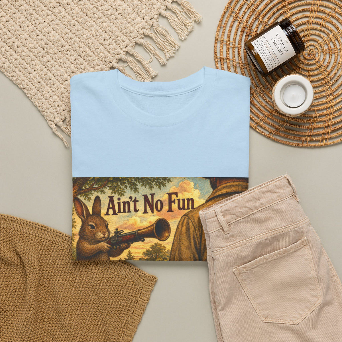 Vintage Bunny Graphic Wisdom Tee — "Ain't No Fun When..."