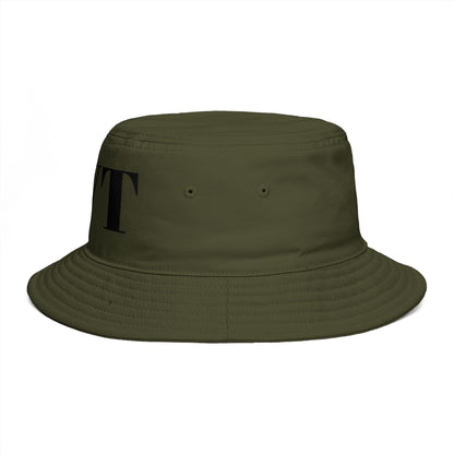 BVT Monogram Bucket Hat — Brown Casual Streetwear Sun Hat