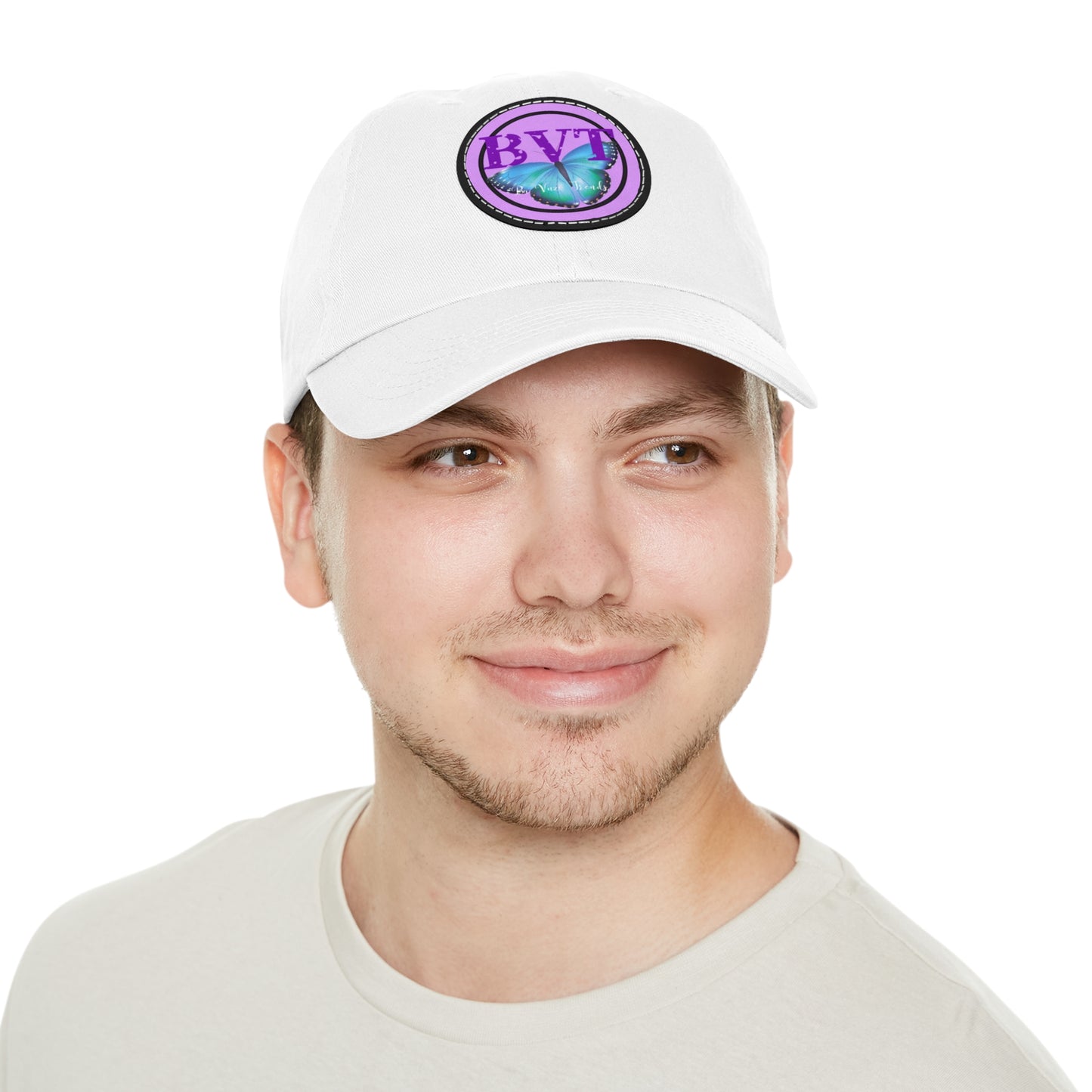 Butterfly Patch Dad Hat — BVT Logo White Cap