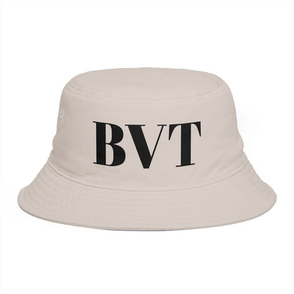 BVT Monogram Bucket Hat — Brown Casual Streetwear Sun Hat