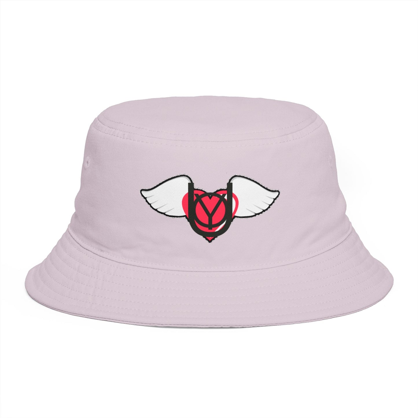 Embrace You Logo Bucket Hat — Cute Retro Winged Heart Sun Hat