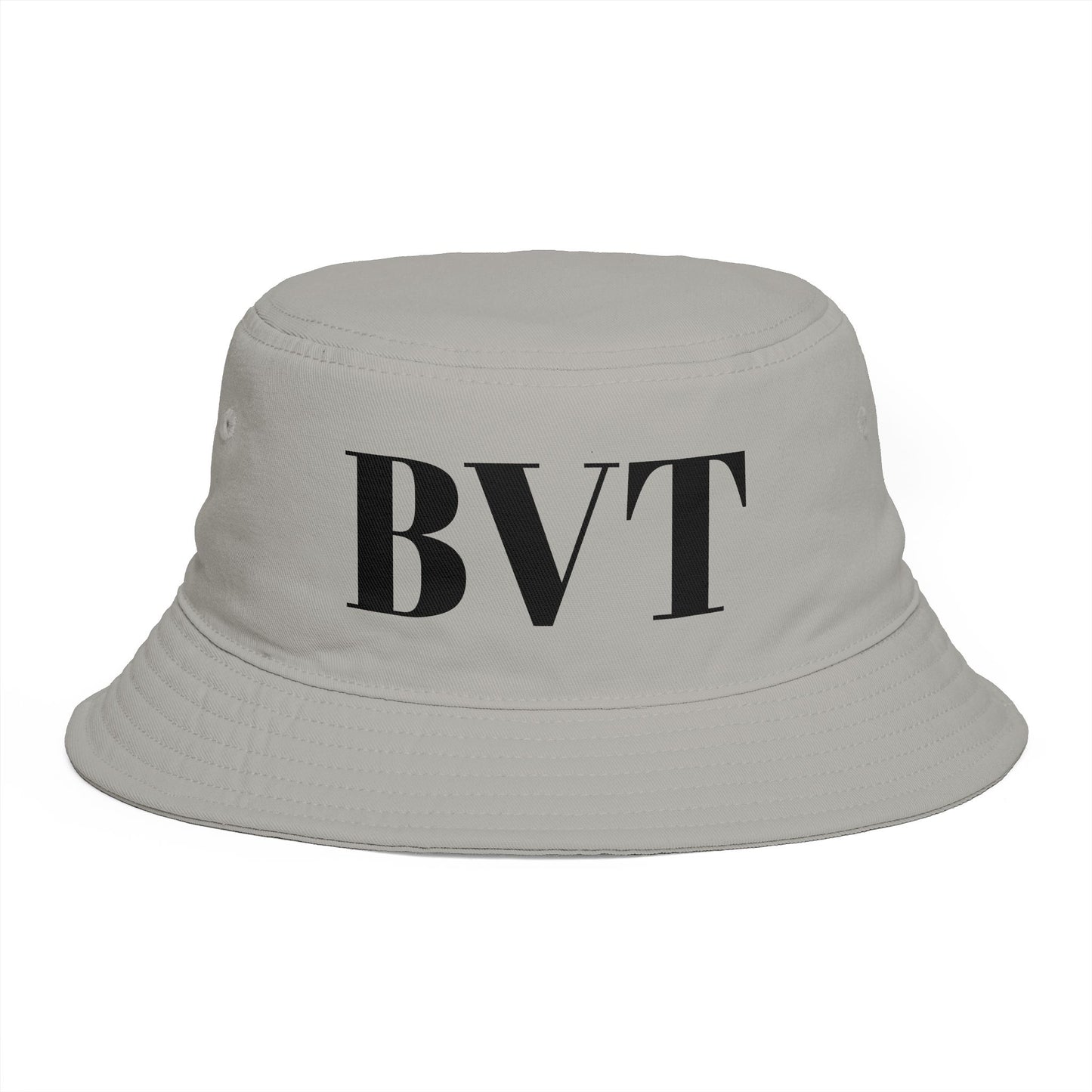 BVT Monogram Bucket Hat — Brown Casual Streetwear Sun Hat