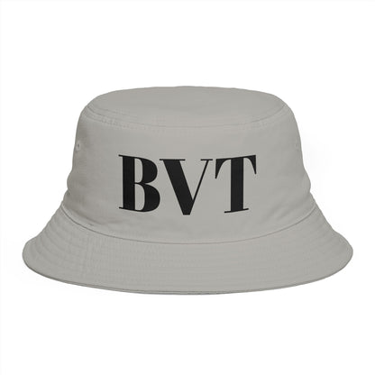 BVT Monogram Bucket Hat — Brown Casual Streetwear Sun Hat