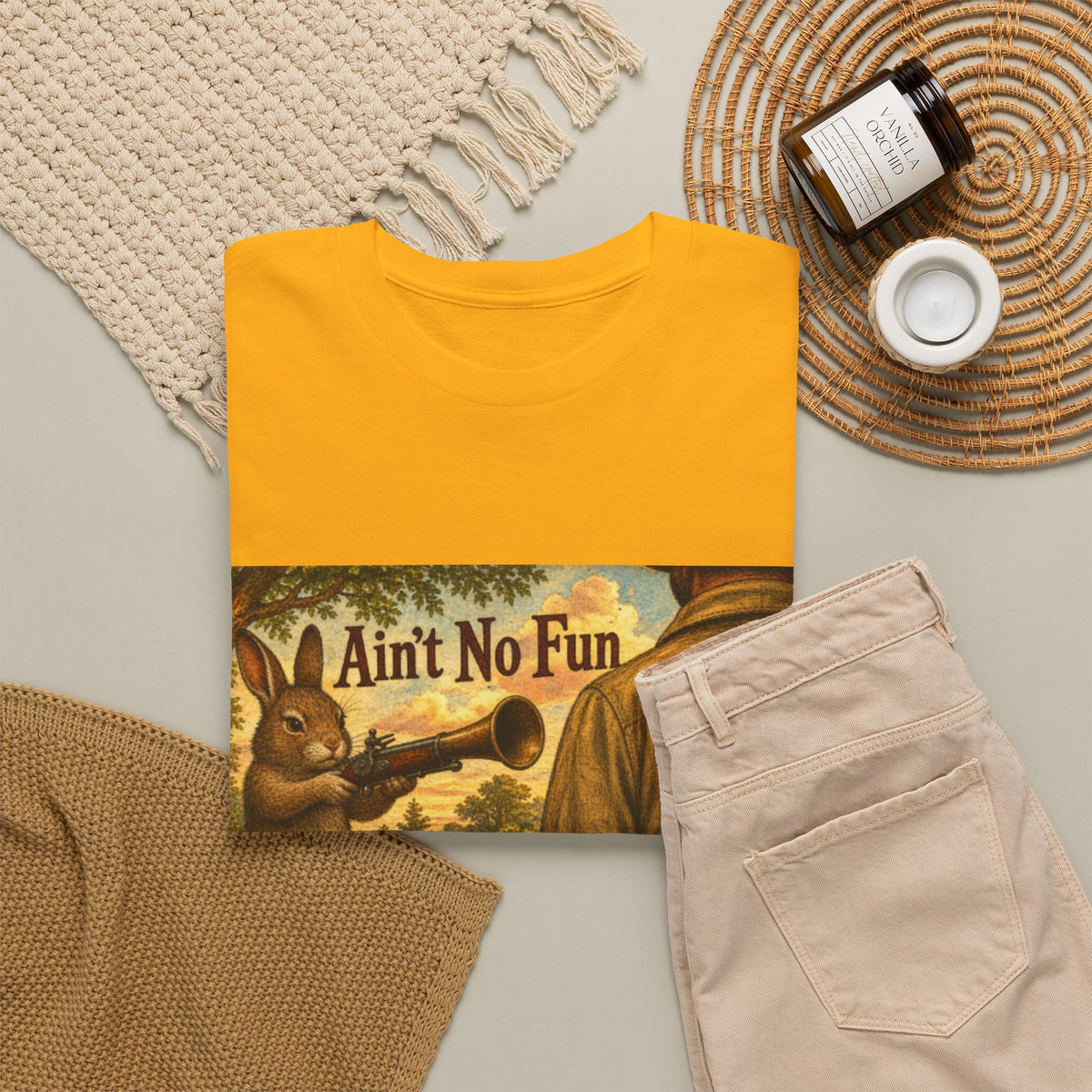 Vintage Bunny Graphic Wisdom Tee — "Ain't No Fun When..."