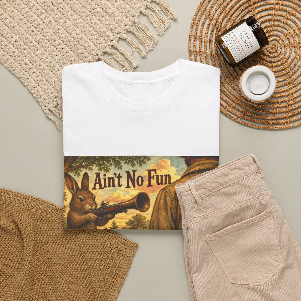 Vintage Bunny Graphic Wisdom Tee — "Ain't No Fun When..."