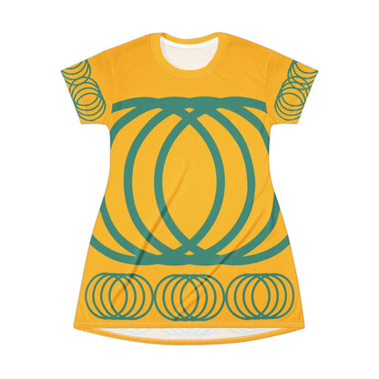 T-Shirt Dress Golden Bohemian