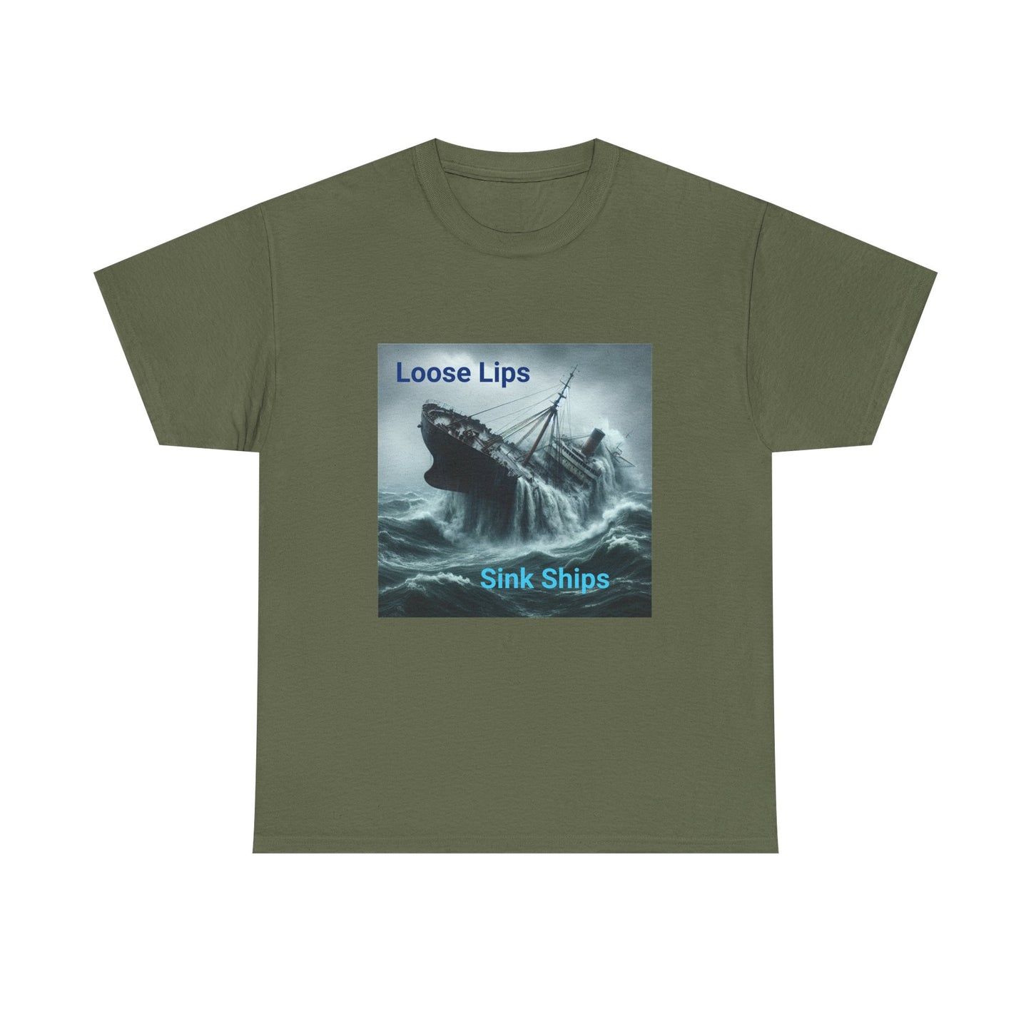 Loose Lips Sink Ships T‑Shirt — Nautical Vintage Shipwreck Tee