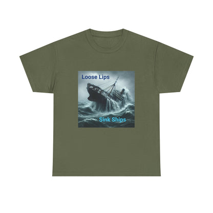 Loose Lips Sink Ships T‑Shirt — Nautical Vintage Shipwreck Tee