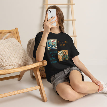 Drunk Men Sober Mind" Vintage Truth Design —  Graphic Tee