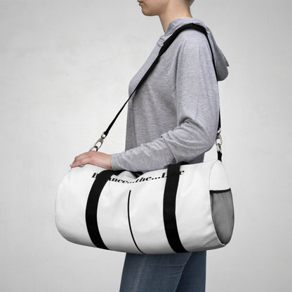 Balance...the...Line Duffel Bag — White Gym & Travel Tote