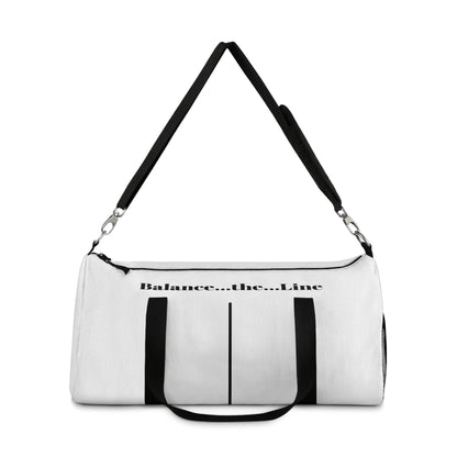 Balance...the...Line Duffel Bag — White Gym & Travel Tote