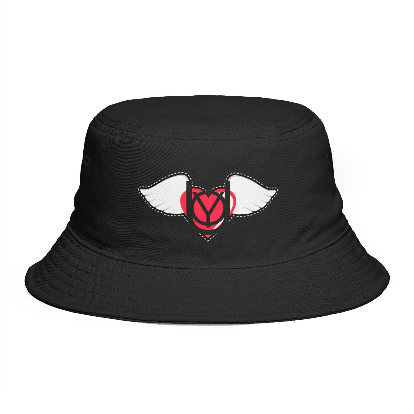 Embrace You Logo Bucket Hat — Cute Retro Winged Heart Sun Hat