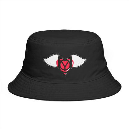 Embrace You Logo Bucket Hat — Cute Retro Winged Heart Sun Hat
