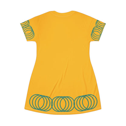 T-Shirt Dress Golden Bohemian