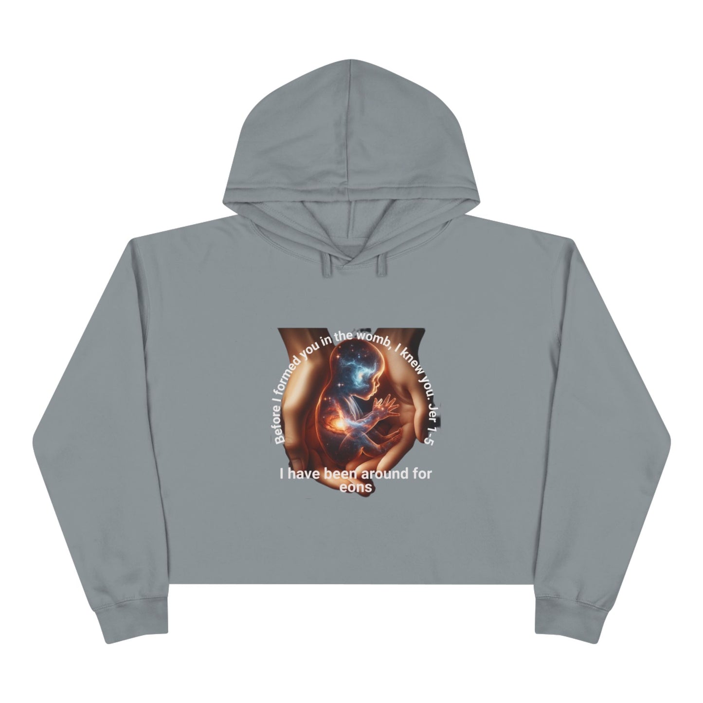 Celestial Cosmic Souls Crop Hoodie | Creator Hands Graphic