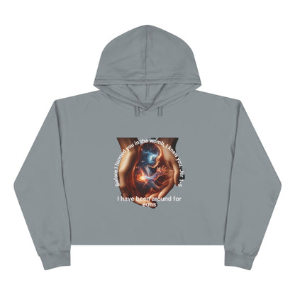 Celestial Cosmic Souls Crop Hoodie | Creator Hands Graphic