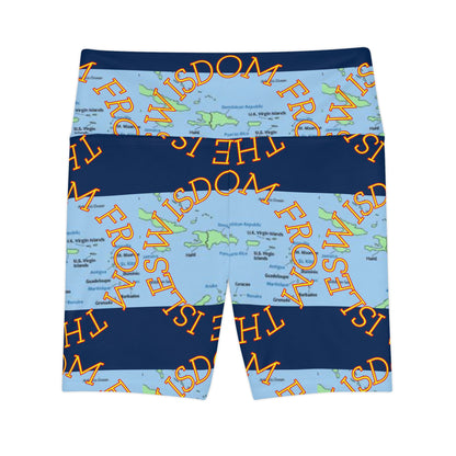 Workout Shorts — 'Wisdom From The Isles' Island Map