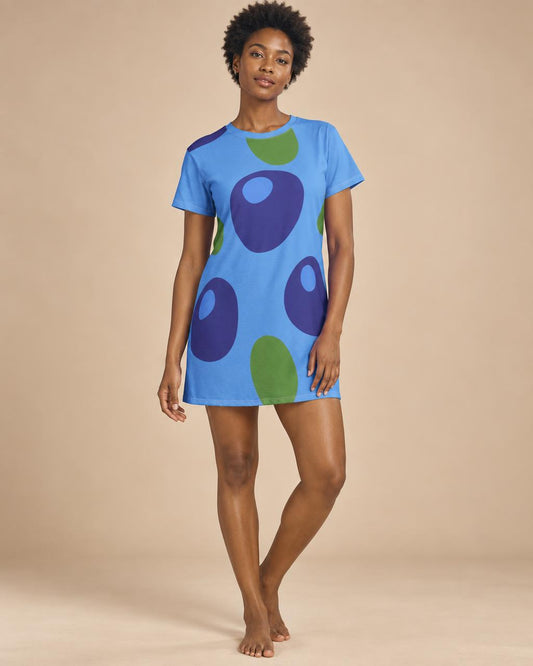T-Shirt Dress Vibrant Blue Berry