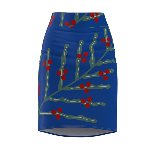 Festive Floral Women's Pencil Skirt BR