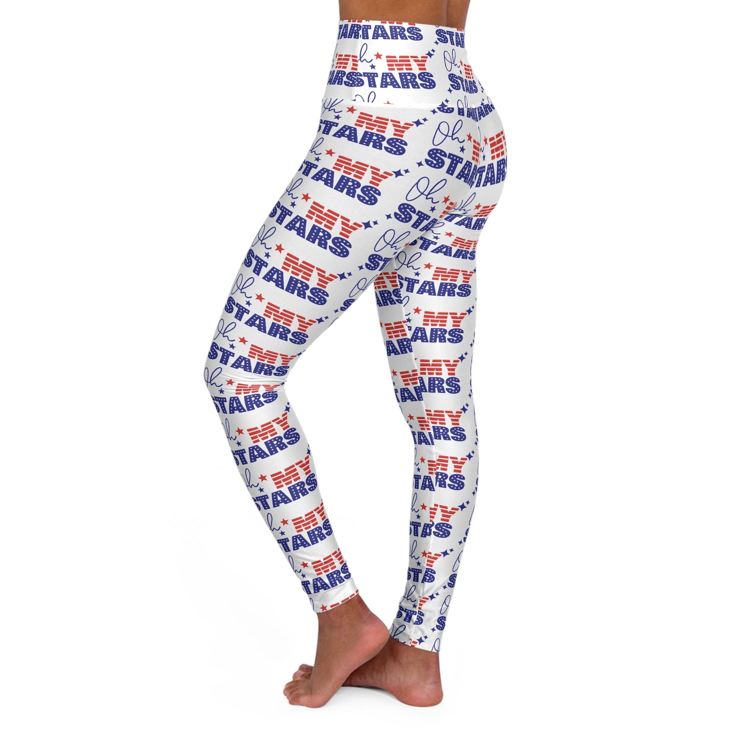 High-Waist 'Stars' Yoga Leggings — All-Over Print