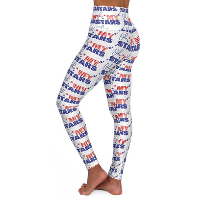 High-Waist 'Stars' Yoga Leggings — All-Over Print