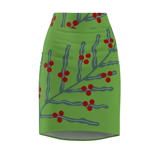 Festive Floral Women's Pencil Skirt GR