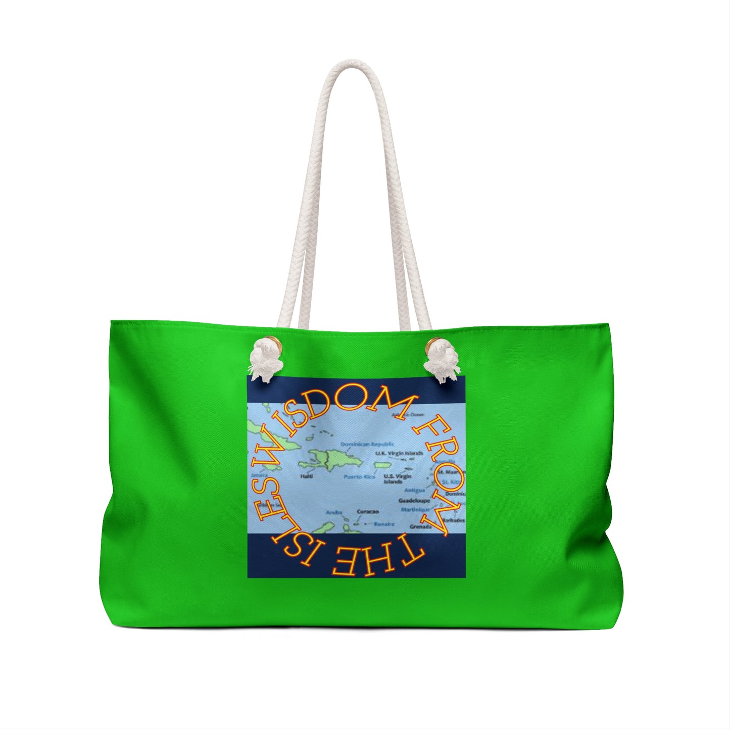 'Wisdom From The Isles' Weekender Bag – Verdant Island Map Travel Tote
