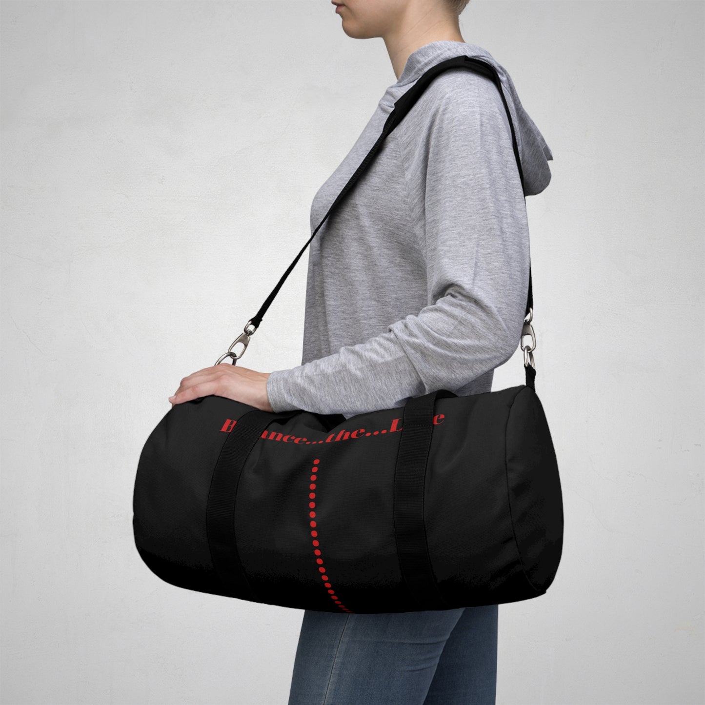 Balance...the...Line Duffel Bag — Black Gym & Travel Tote