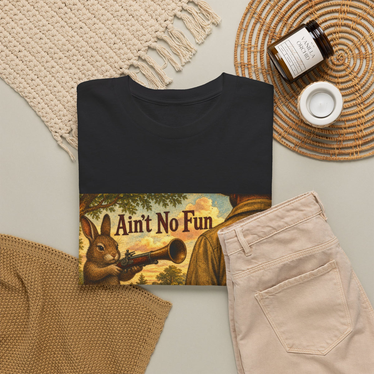 Vintage Bunny Graphic Wisdom Tee — "Ain't No Fun When..."