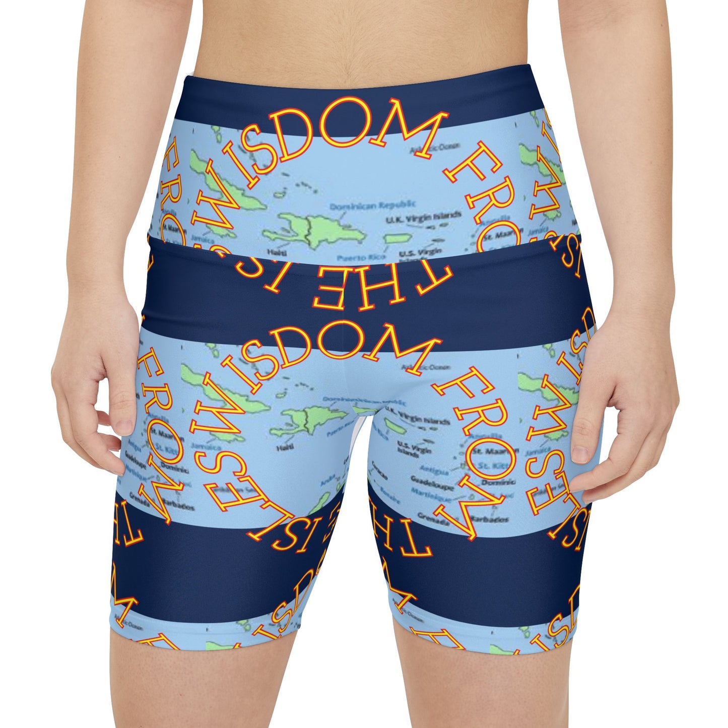 Workout Shorts — 'Wisdom From The Isles' Island Map