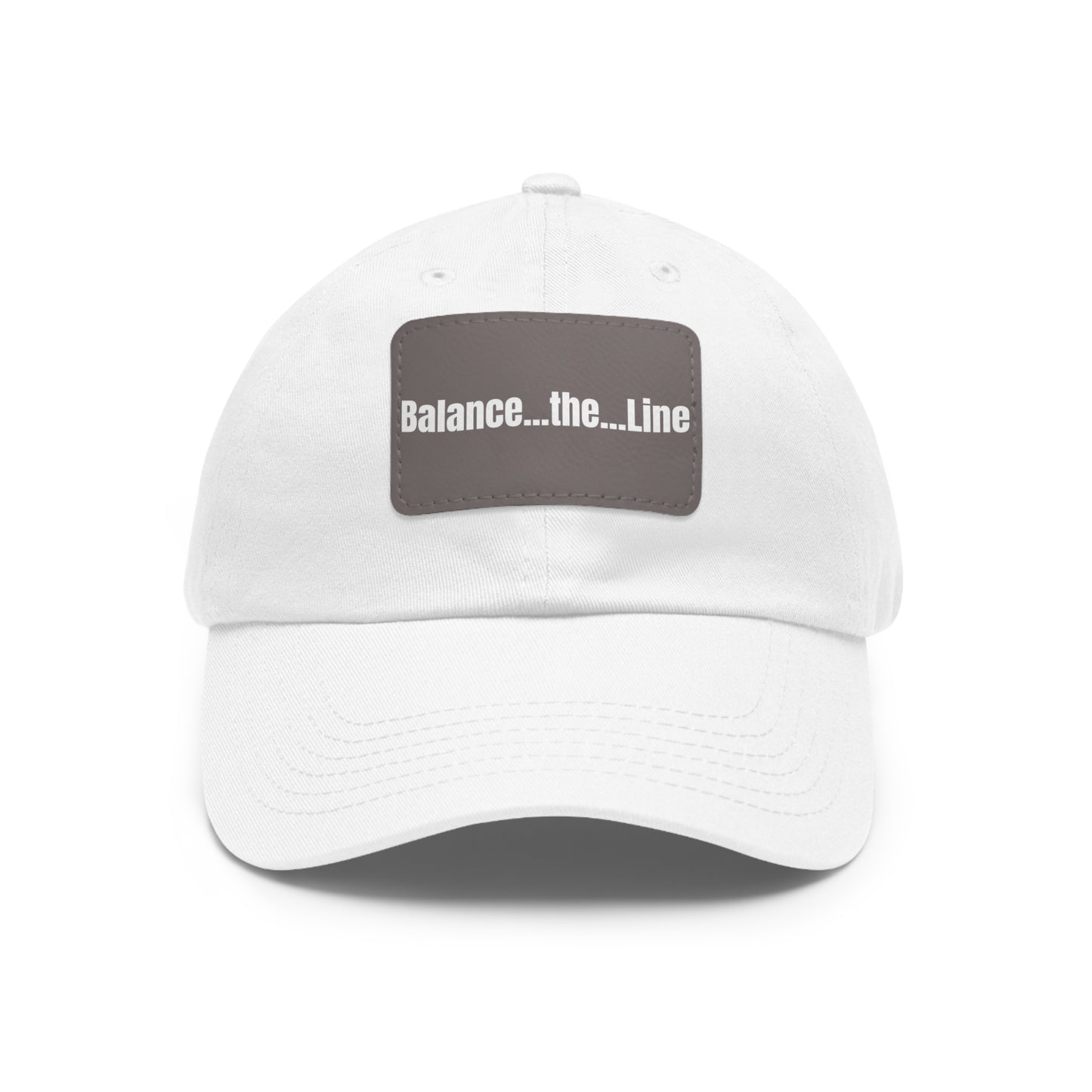 "Balance...the...Line" Statement Cap — White Dad Hat
