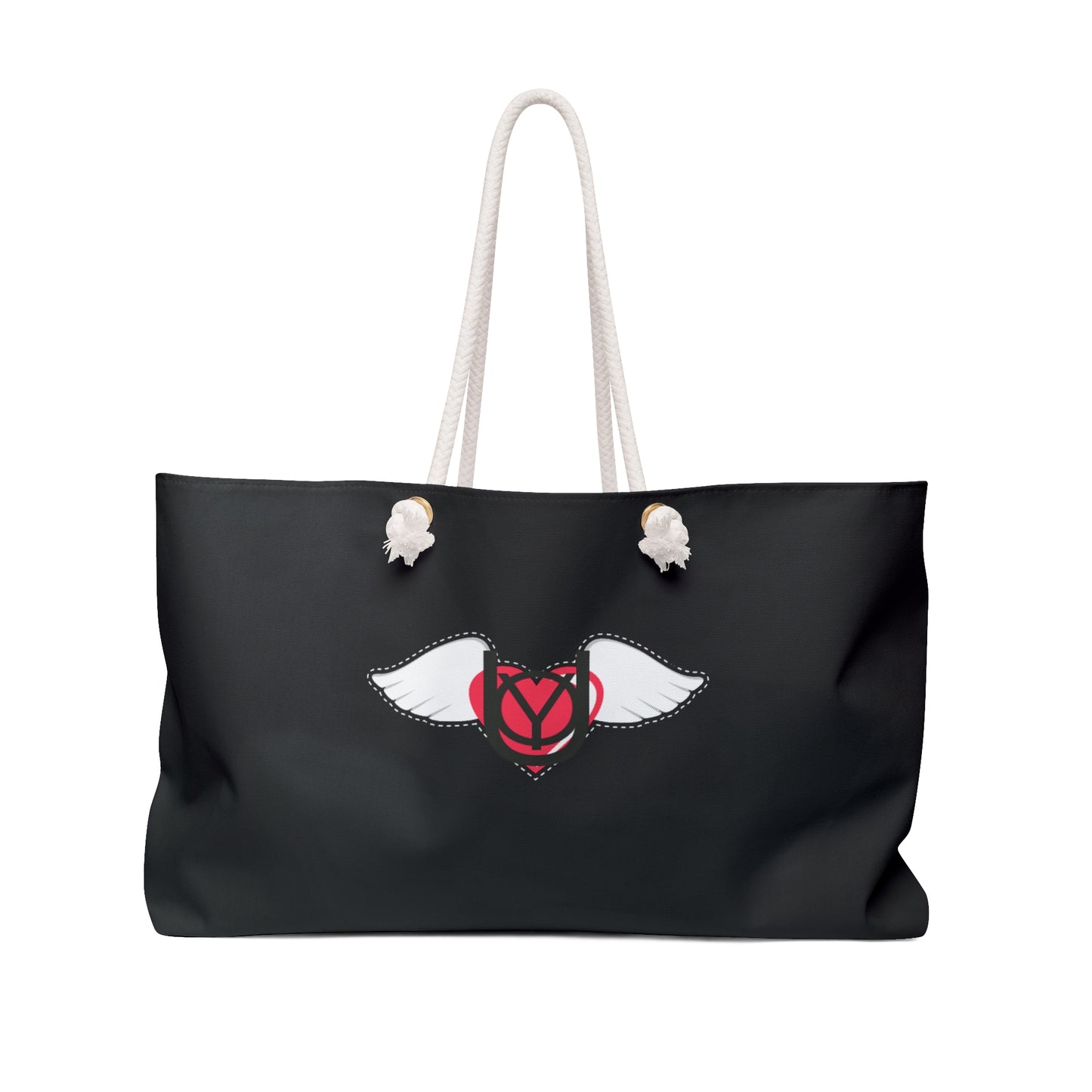 Embrace You Weekender Bag – Winged Heart Black Travel Tote