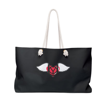 Embrace You Weekender Bag – Winged Heart Black Travel Tote