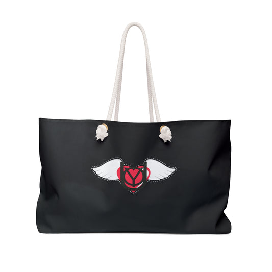 Embrace You Weekender Bag – Winged Heart Black Travel Tote