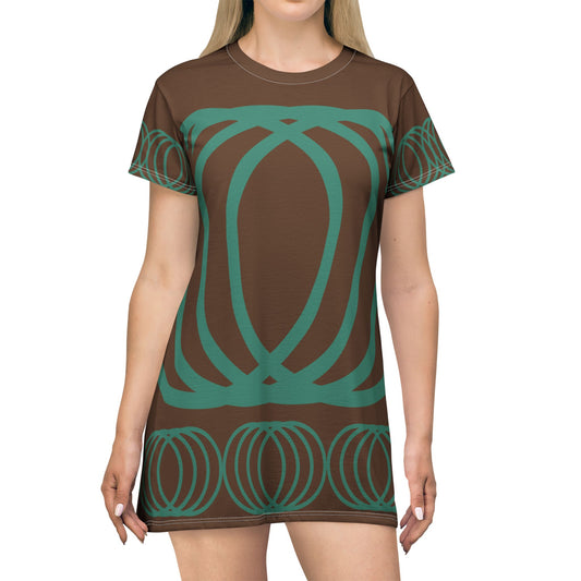 T-Shirt Dress Bohemian Brown