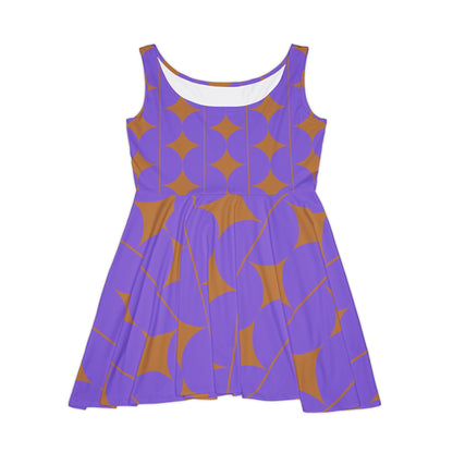 Abstract Print Skater Dress Earthen