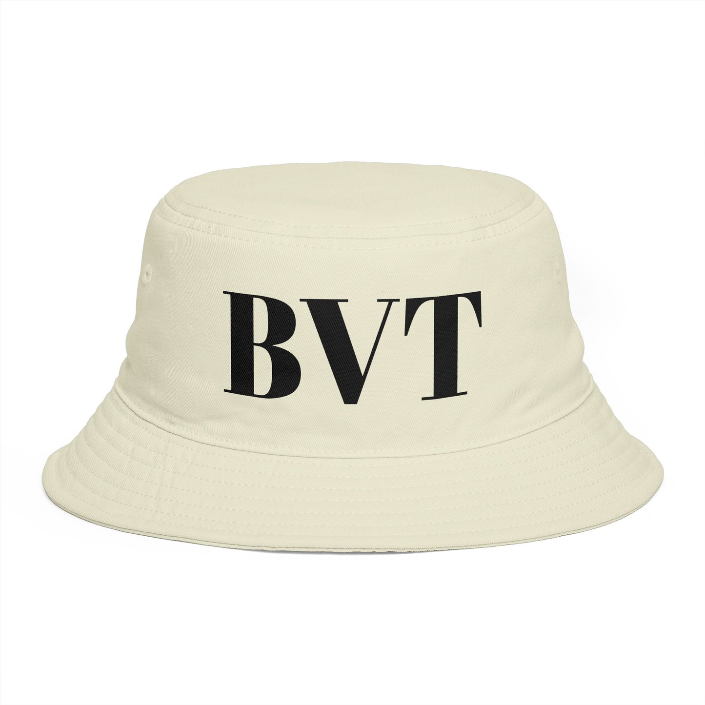 BVT Monogram Bucket Hat — Brown Casual Streetwear Sun Hat