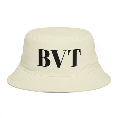 BVT Monogram Bucket Hat — Brown Casual Streetwear Sun Hat