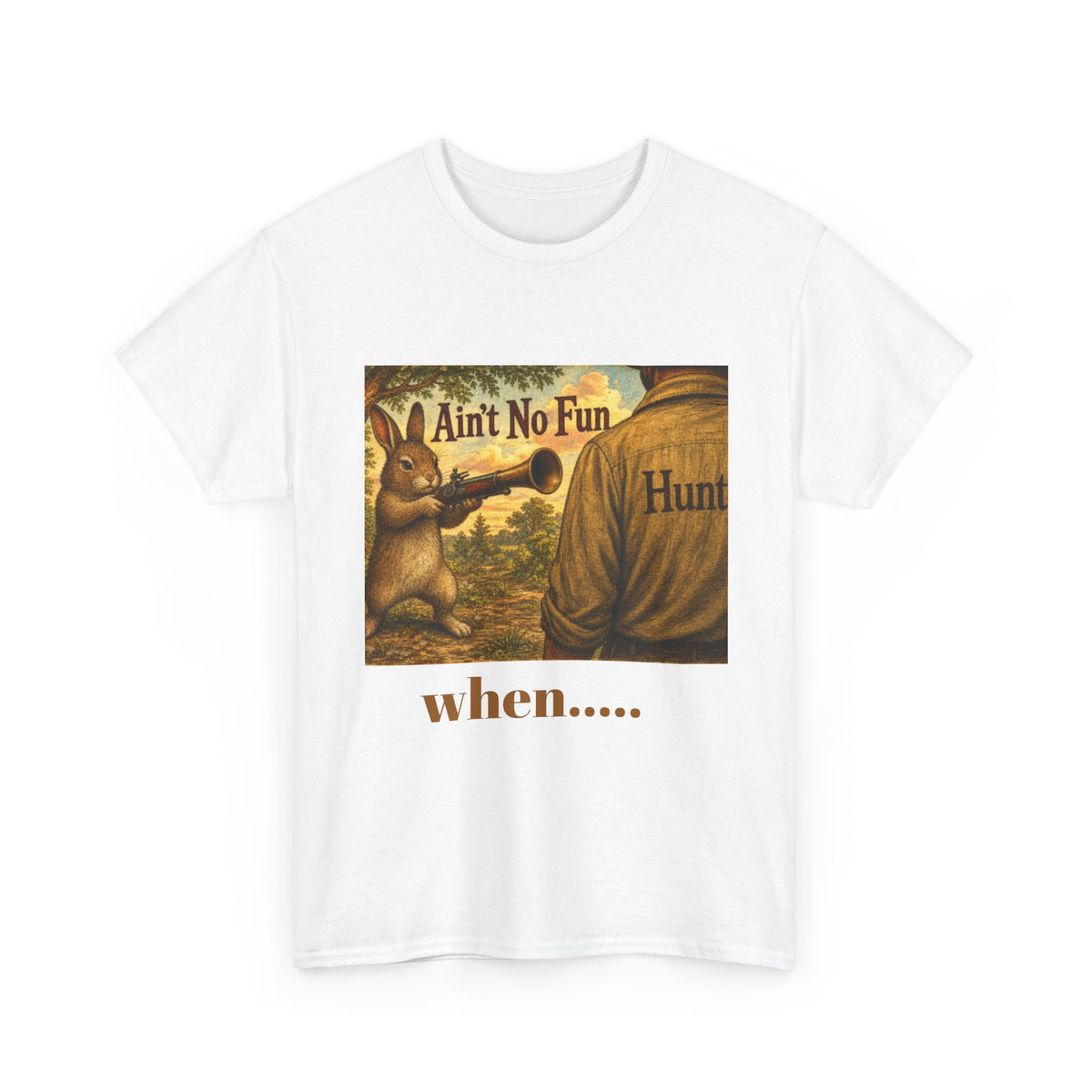 Vintage Bunny Graphic Wisdom Tee — "Ain't No Fun When..."