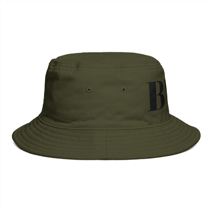 BVT Monogram Bucket Hat — Brown Casual Streetwear Sun Hat