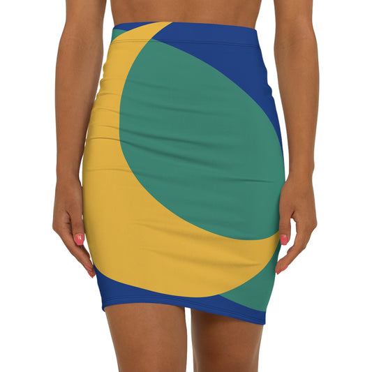 Colorful Mid-Waist Pencil Skirt B